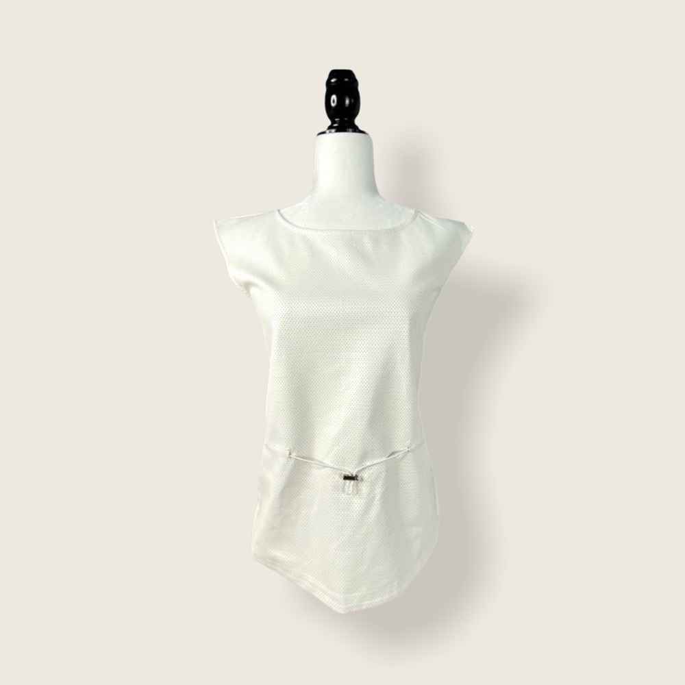 YAL New York Perforated Faux Leather/Scuba Top XL